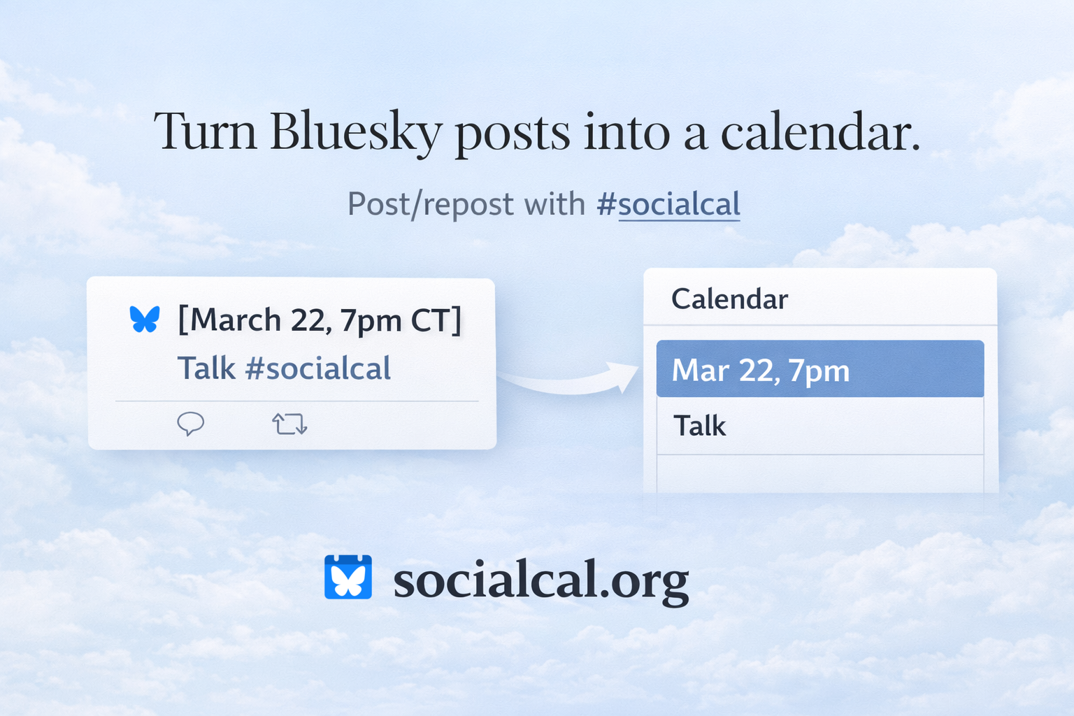 Turn Bluesky posts into a calendar with #socialcal